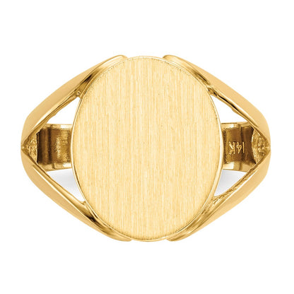 14K Gelbgold 14,5x12,5mm Siegelring mit offener Rückseite