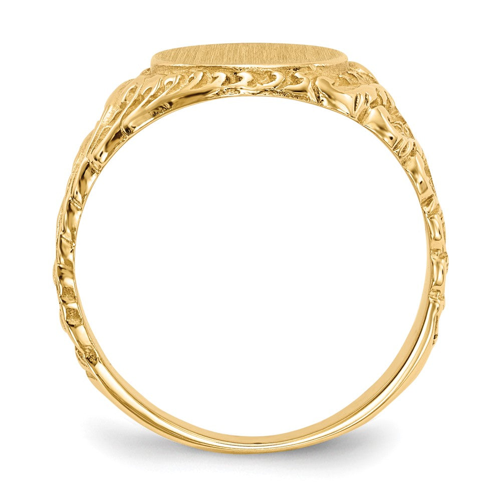 14K Gelbgold 13,0x10,5mm Herren-Siegelring mit geschlossenem Boden