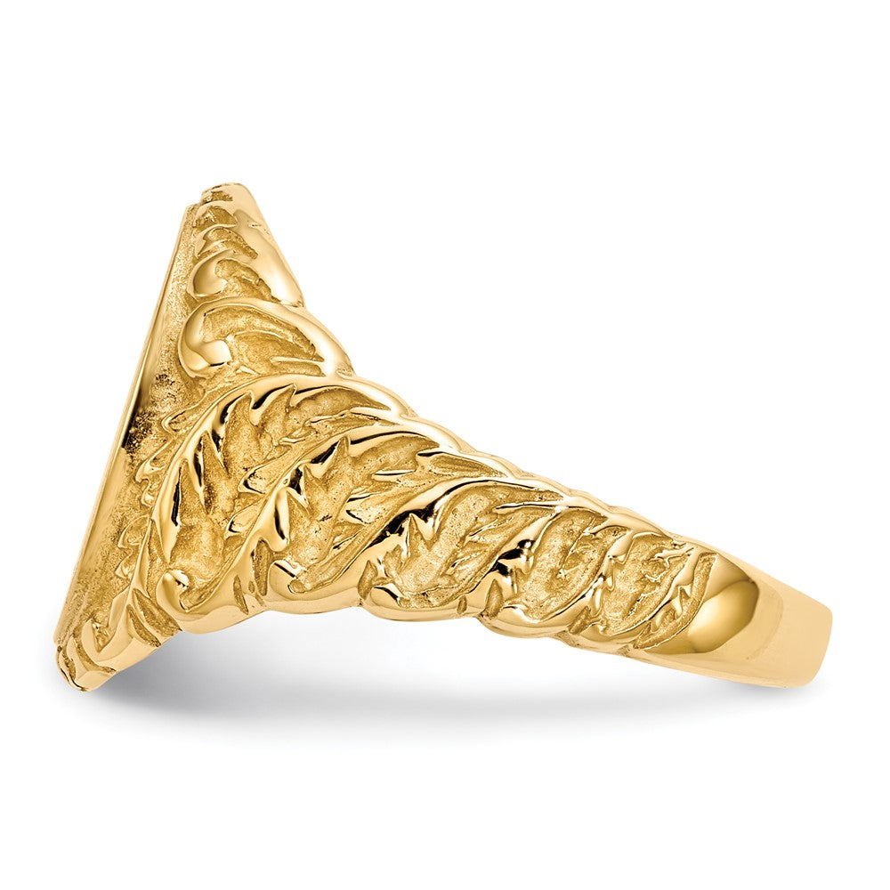 14K Gelbgold 13,0x10,5mm Herren-Siegelring mit geschlossenem Boden