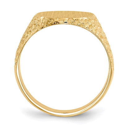14K Gelbgold 17,0x13,0mm Siegelring für Herren mit geschlossener Rückseite
