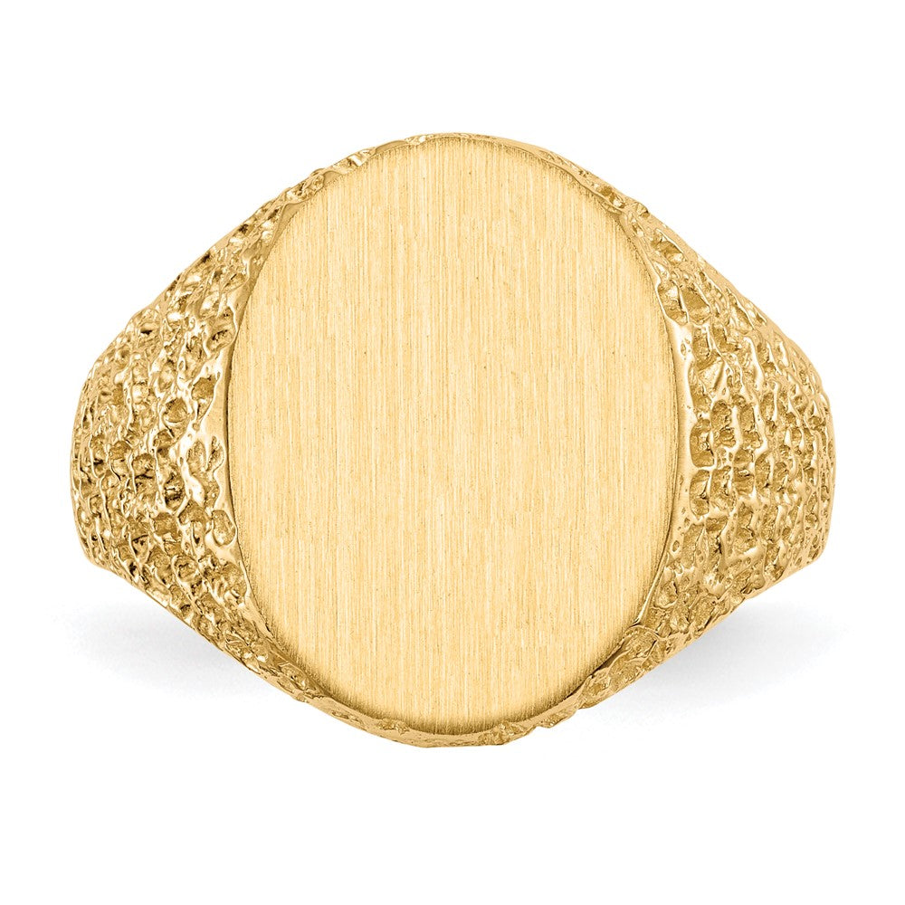 14K Gelbgold 17,0x13,0mm Siegelring für Herren mit geschlossener Rückseite
