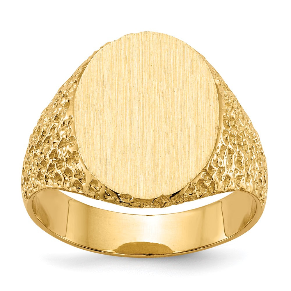 14K Gelbgold 17,0x13,0mm Siegelring für Herren mit geschlossener Rückseite