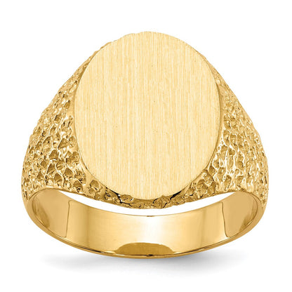 14K Gelbgold 17,0x13,0mm Siegelring für Herren mit geschlossener Rückseite