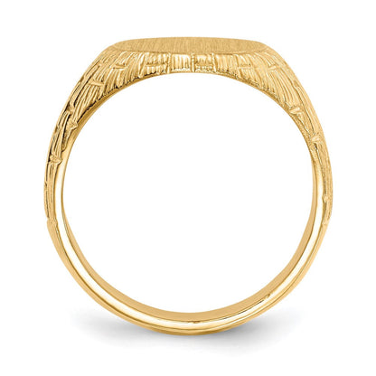 14K Gelbgold 15,0x12,0mm Herren-Siegelring mit geschlossener Fassung