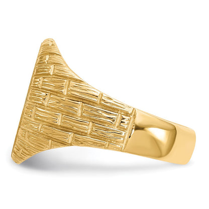 14K Gelbgold 15,0x12,0mm Herren-Siegelring mit geschlossener Fassung