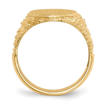 14K Gelbgold 17,0x14,0mm Herren-Siegelring mit offener Rückseite