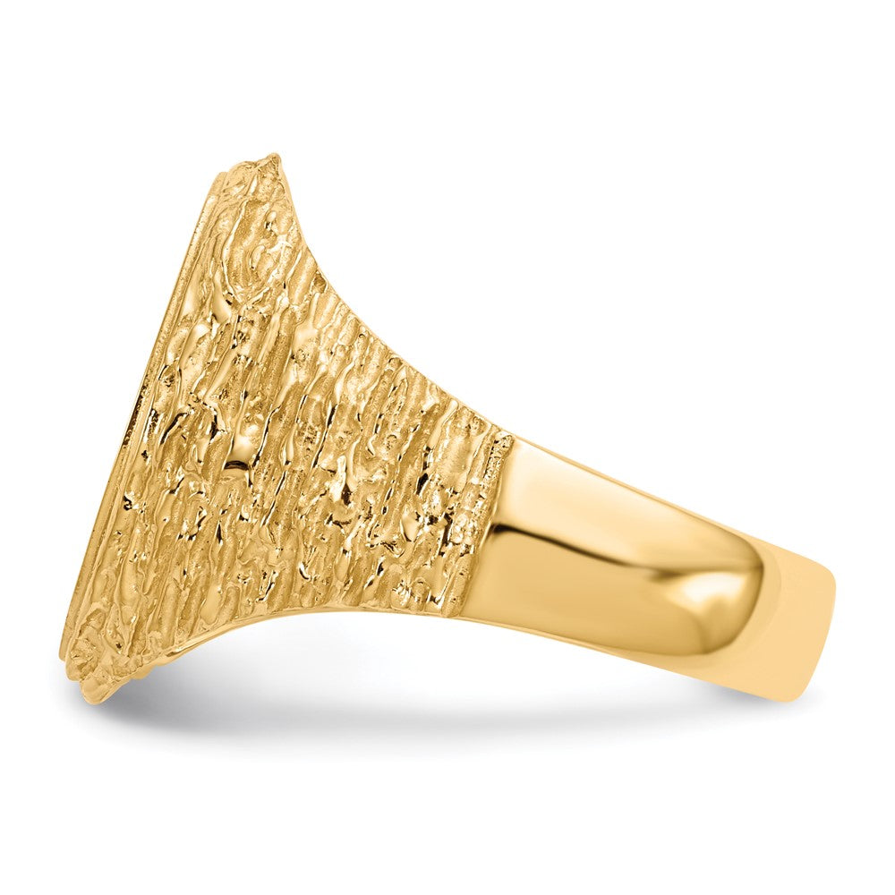 14K Gelbgold 17,0x14,0mm Herren-Siegelring mit offener Rückseite