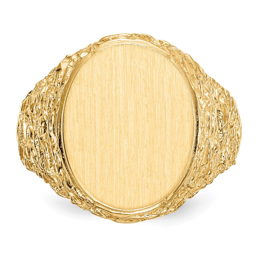 14K Gelbgold 17,0x14,0mm Herren-Siegelring mit offener Rückseite