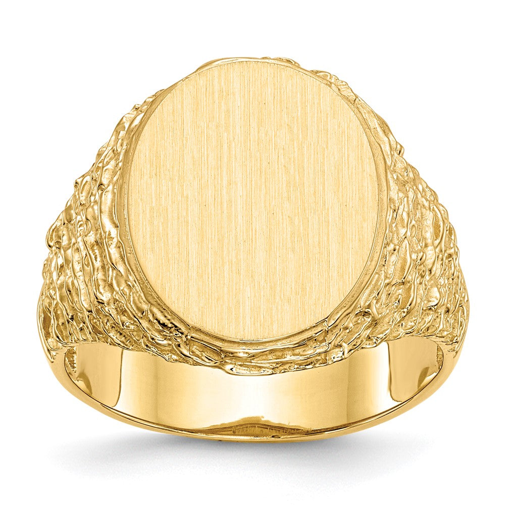 14K Gelbgold 17,0x14,0mm Herren-Siegelring mit offener Rückseite