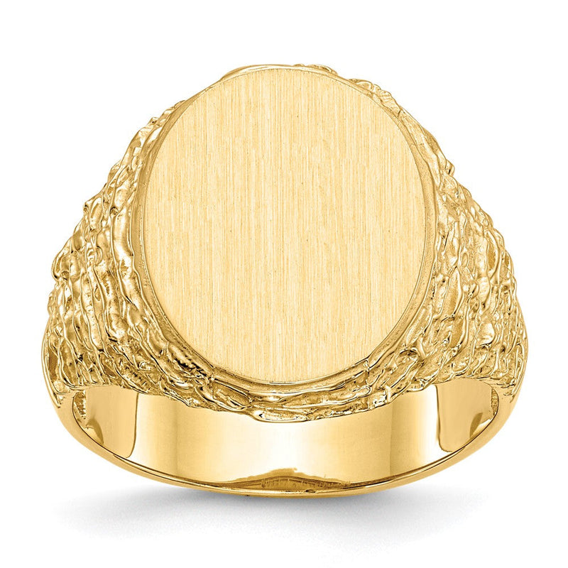 14K Gelbgold 17,0x14,0mm Herren-Siegelring mit offener Rückseite