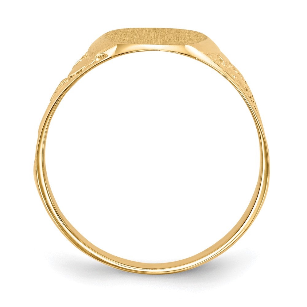 14K Gelbgold Herren-Siegelring mit geschlossener Rückseite, 14,5x11,0mm