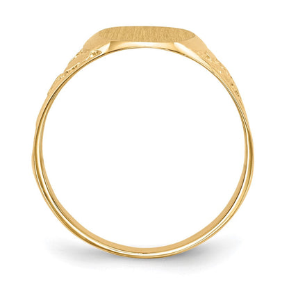 14K Gelbgold Herren-Siegelring mit geschlossener Rückseite, 14,5x11,0mm