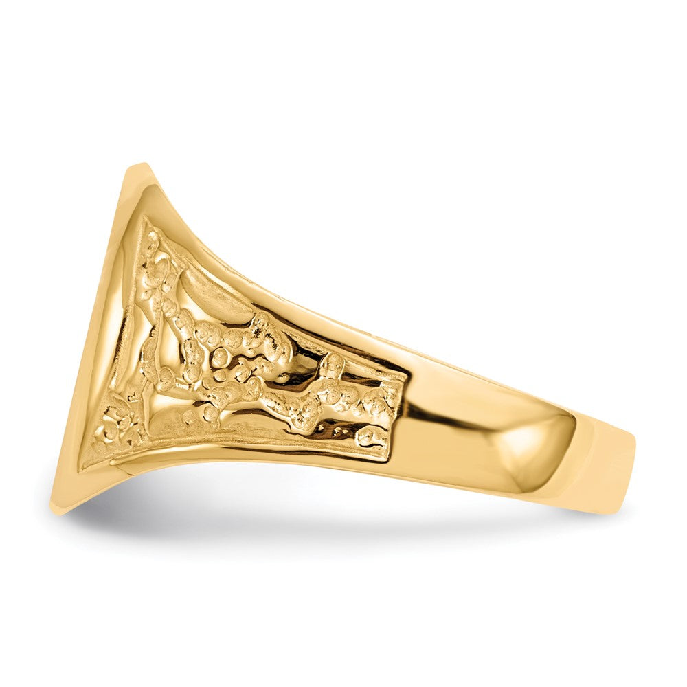 14K Gelbgold Herren-Siegelring mit geschlossener Rückseite, 14,5x11,0mm