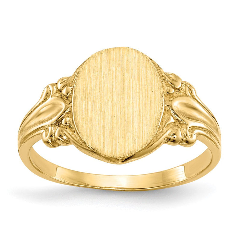 10K Gelbgold Siegelring mit geschlossener Fassung, 10,0 x 8,0 mm