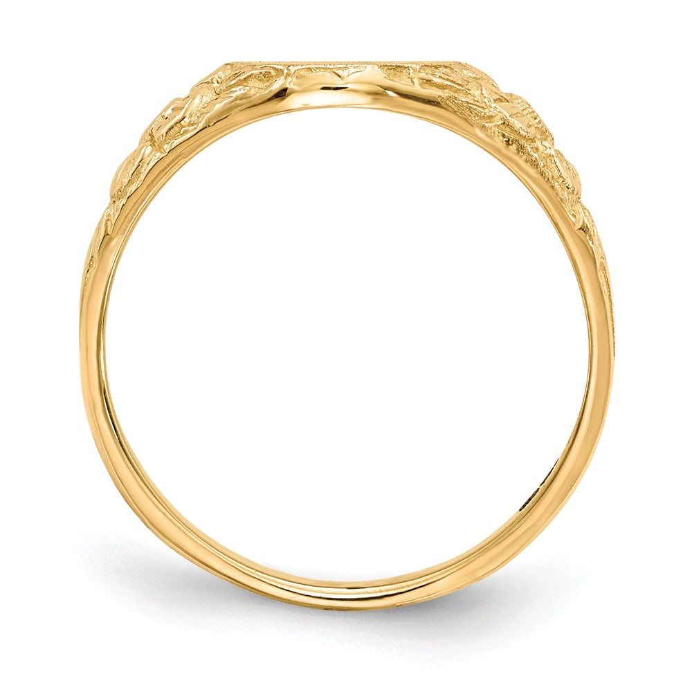 14K Gelbgold Siegelring mit offener Rückseite, 10,0 x 8,0 mm