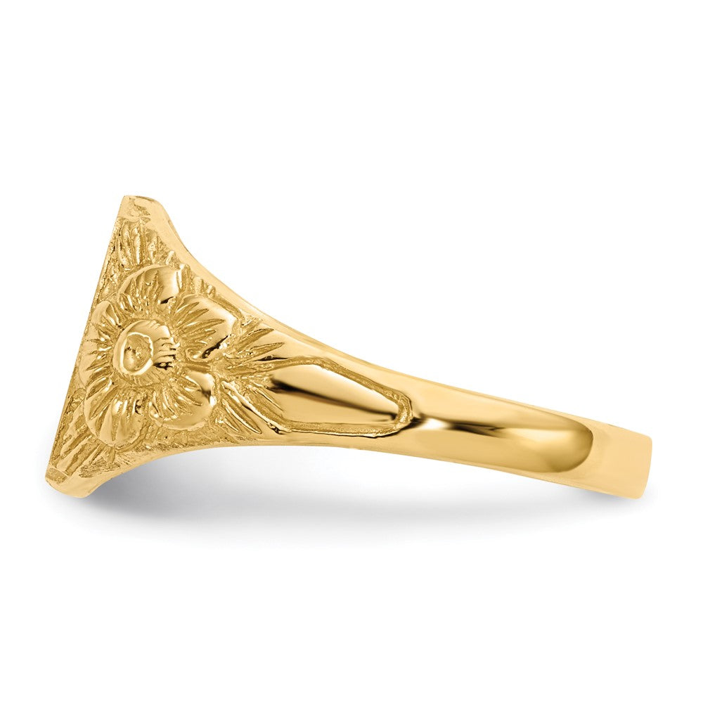 14K Gelbgold Siegelring mit offener Rückseite, 10,0 x 8,0 mm