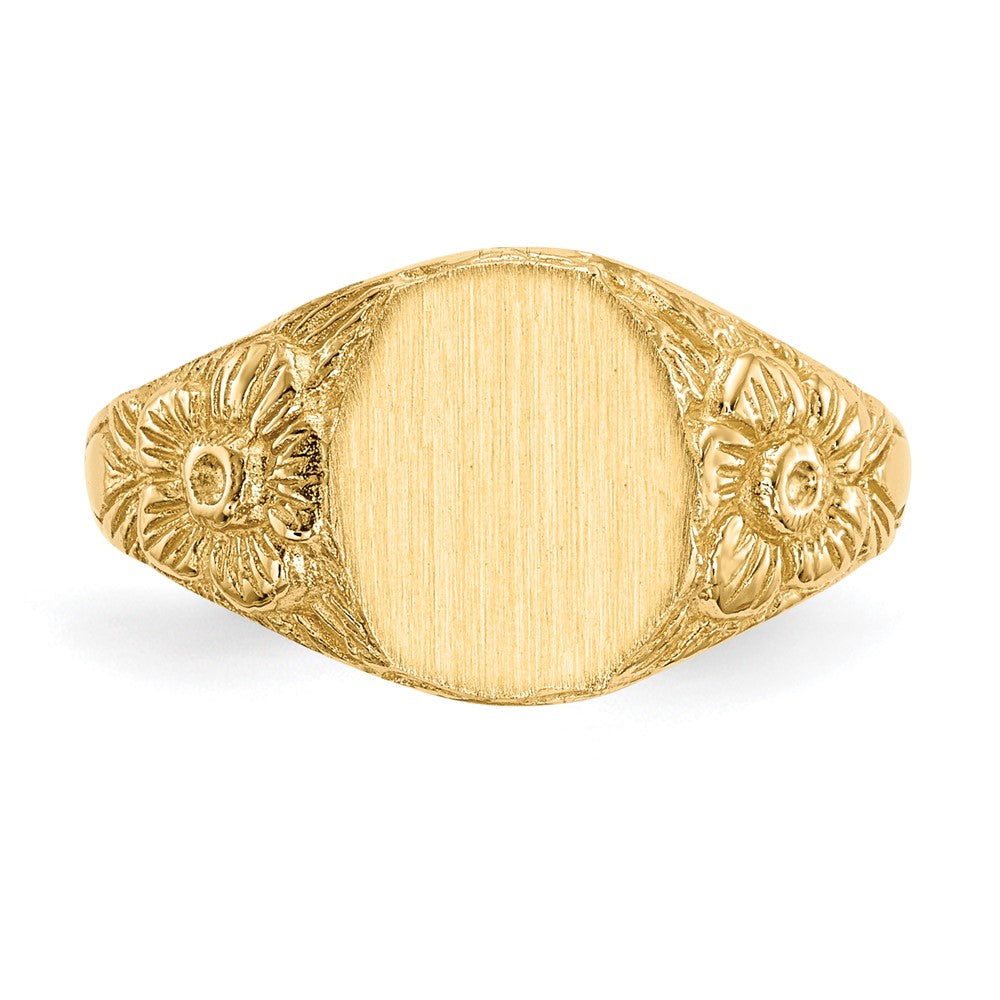 14K Gelbgold Siegelring mit offener Rückseite, 10,0 x 8,0 mm