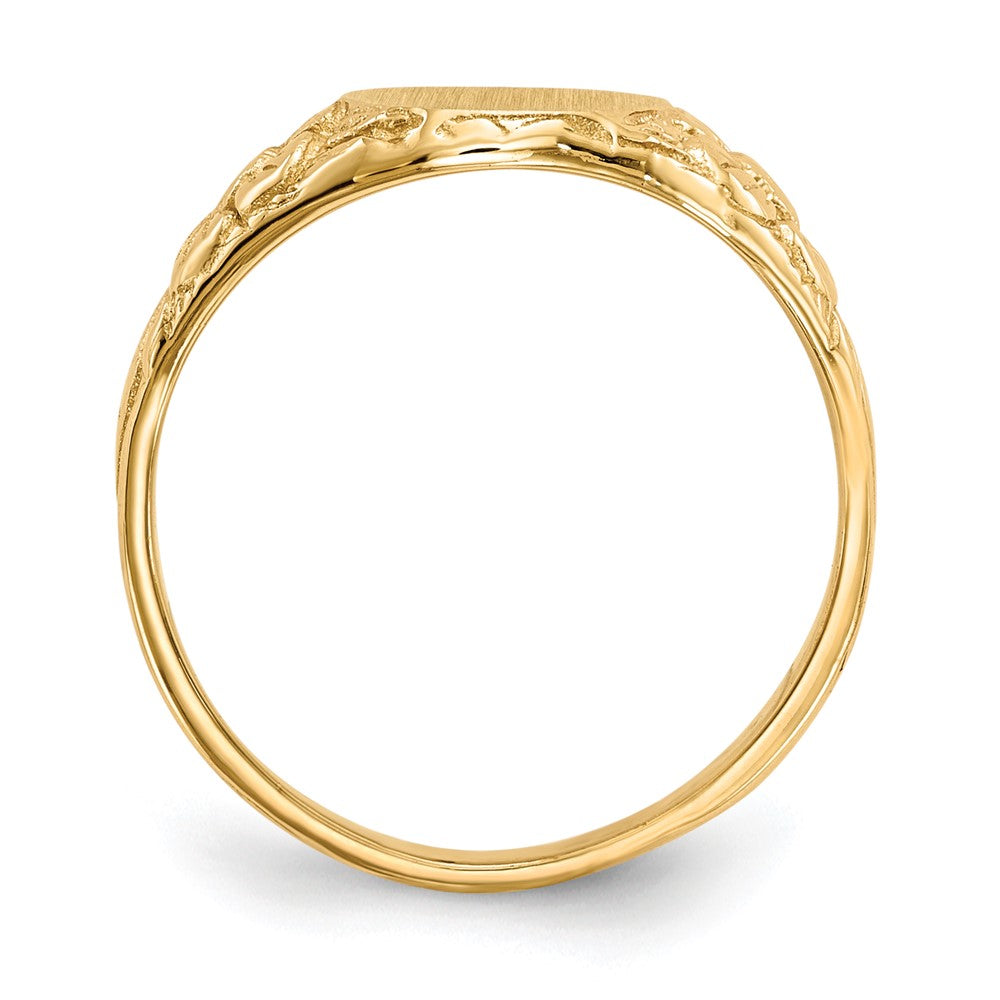 14K Gelbgold Siegelring, 10,0x8,0 mm, geschlossene Fassung