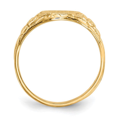 14K Gelbgold Siegelring, 10,0x8,0 mm, geschlossene Fassung