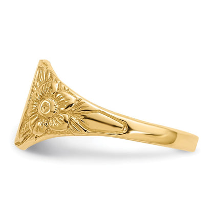 14K Gelbgold Siegelring, 10,0x8,0 mm, geschlossene Fassung