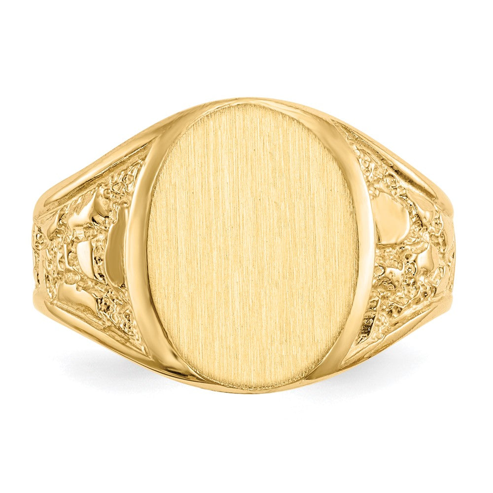 INDIVIDUALFERTIGUNG MICHEL BOLLI - 14K Gelbgold 15,0x11,5mm Herren-Siegelring mit offener Rückseite