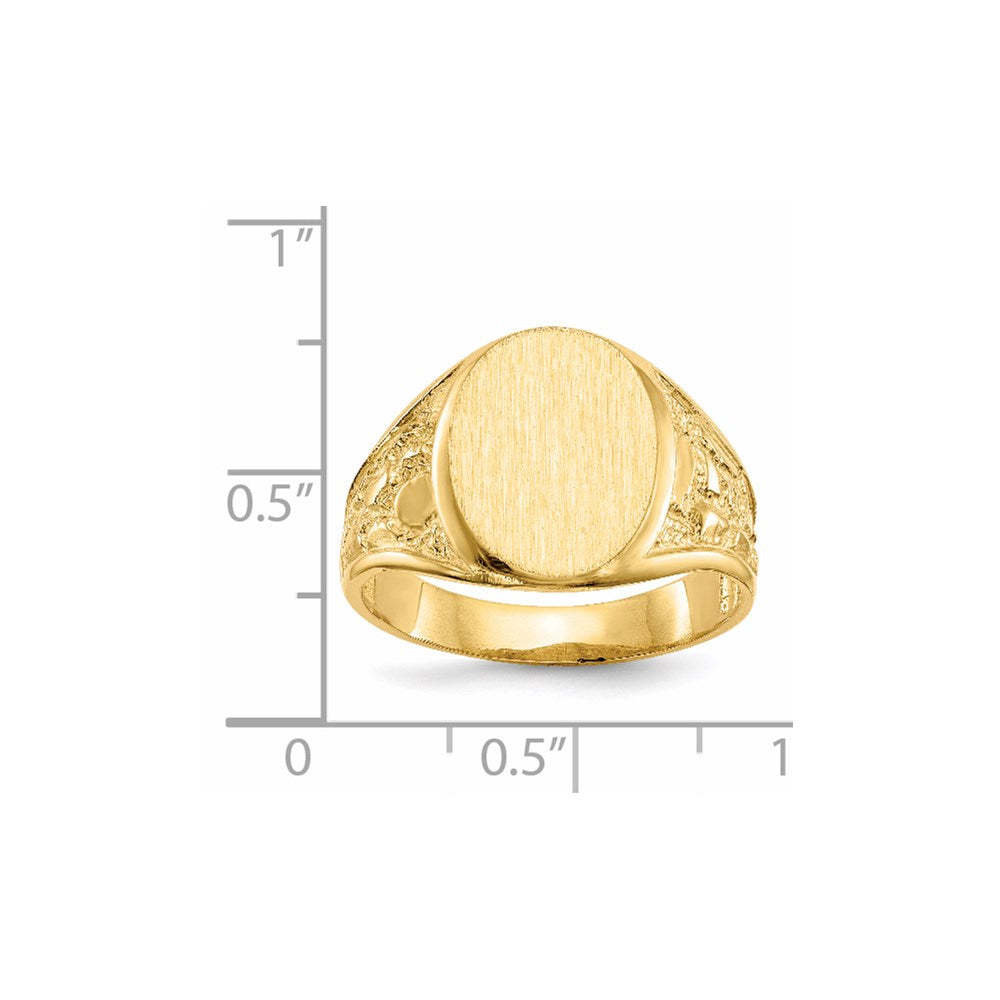 INDIVIDUALFERTIGUNG MICHEL BOLLI - 14K Gelbgold 15,0x11,5mm Herren-Siegelring mit offener Rückseite