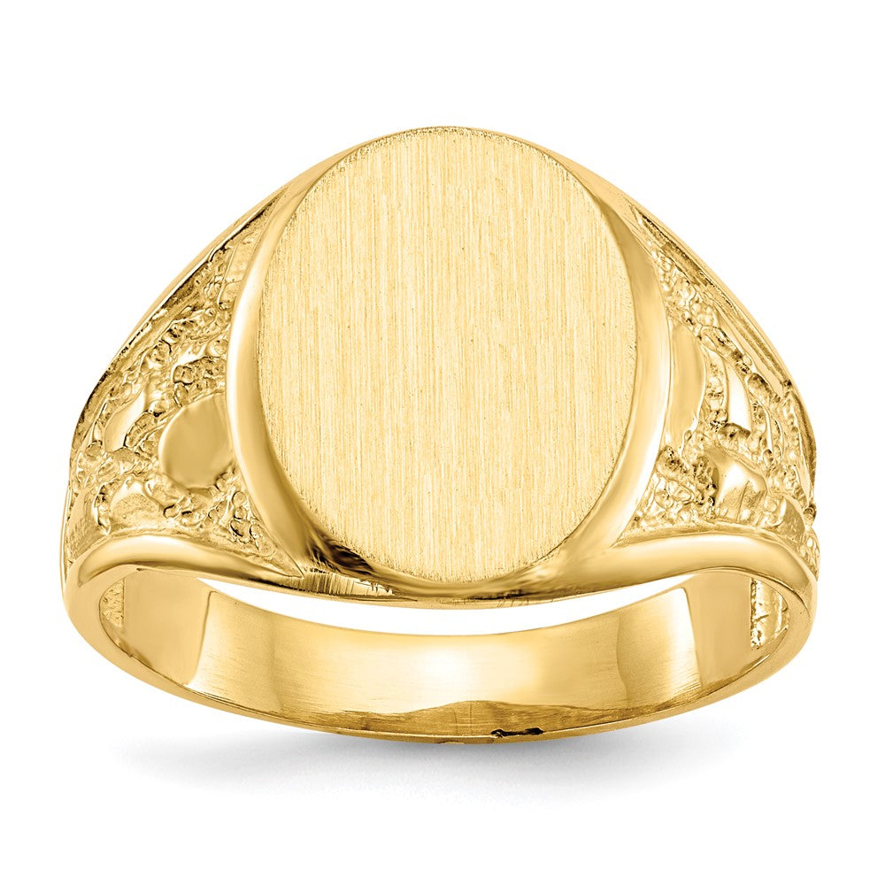 INDIVIDUALFERTIGUNG MICHEL BOLLI - 14K Gelbgold 15,0x11,5mm Herren-Siegelring mit offener Rückseite