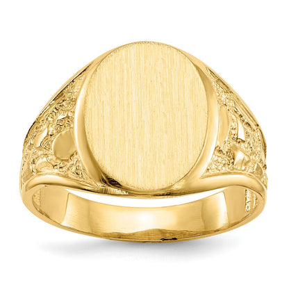 INDIVIDUALFERTIGUNG MICHEL BOLLI - 14K Gelbgold 15,0x11,5mm Herren-Siegelring mit offener Rückseite