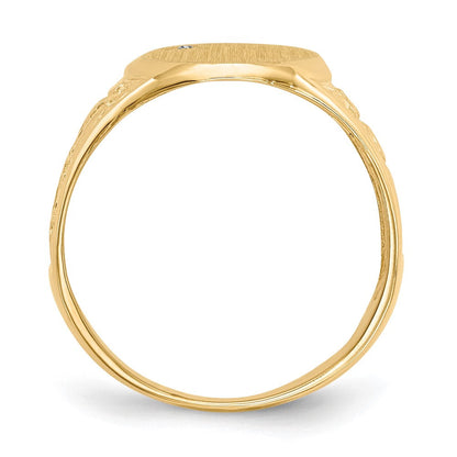 14K Gelbgold 15,0x11,0mm Herren-Siegelring mit offener Fassung und echtem AA-Diamanten