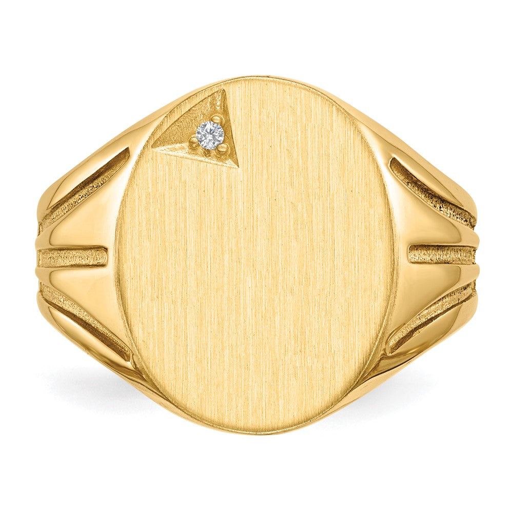 Herren-Siegelring aus 14K Gelbgold mit natürlichem Diamant