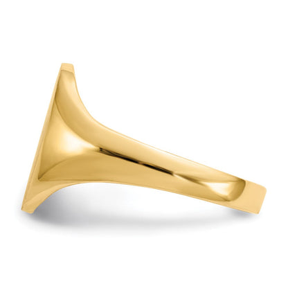 14K Gelbgold Siegelring mit geschlossener Rückseite, 12,5x8,5mm