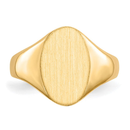 14K Gelbgold Siegelring mit geschlossener Rückseite, 12,5x8,5mm
