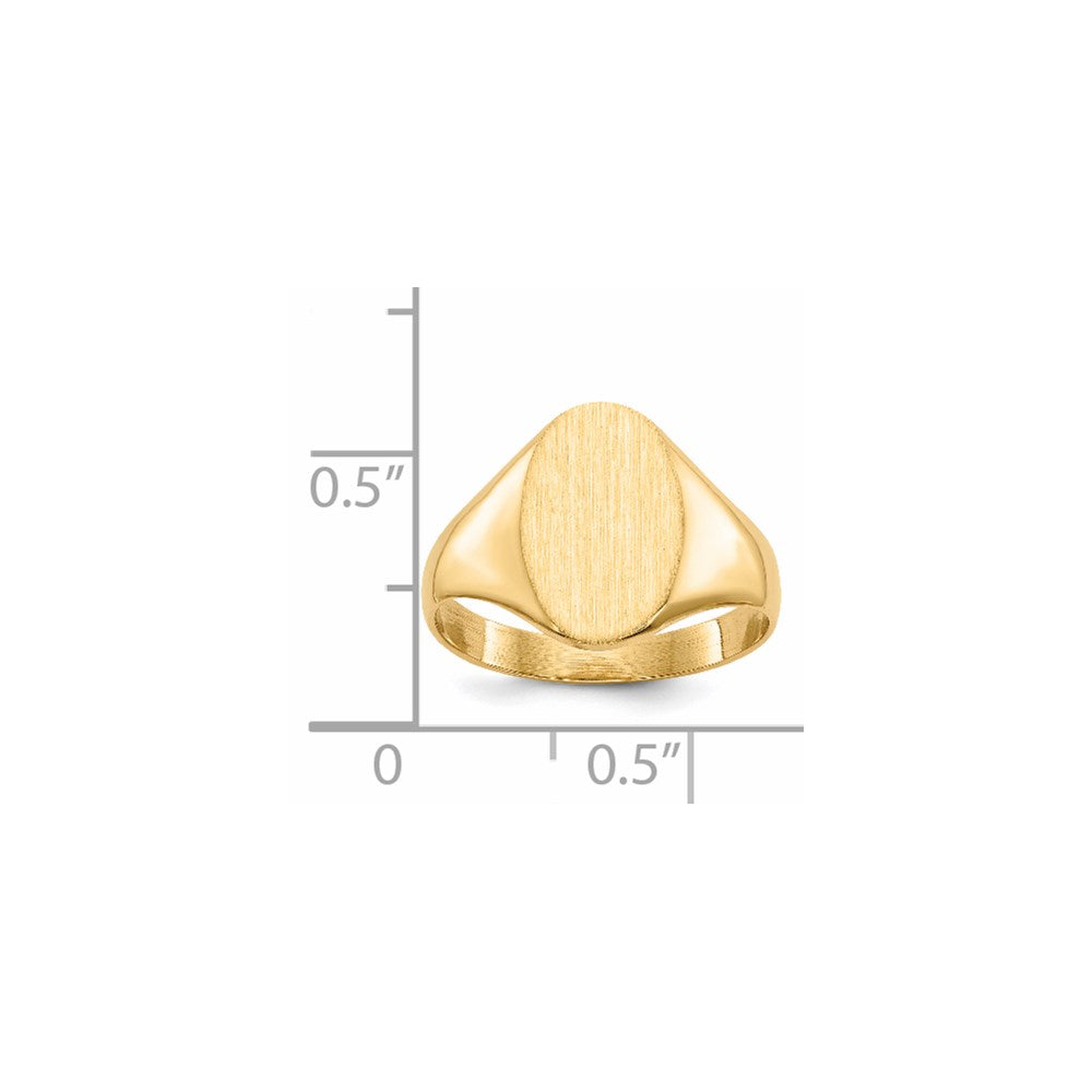 14K Gelbgold Siegelring mit geschlossener Rückseite, 12,5x8,5mm