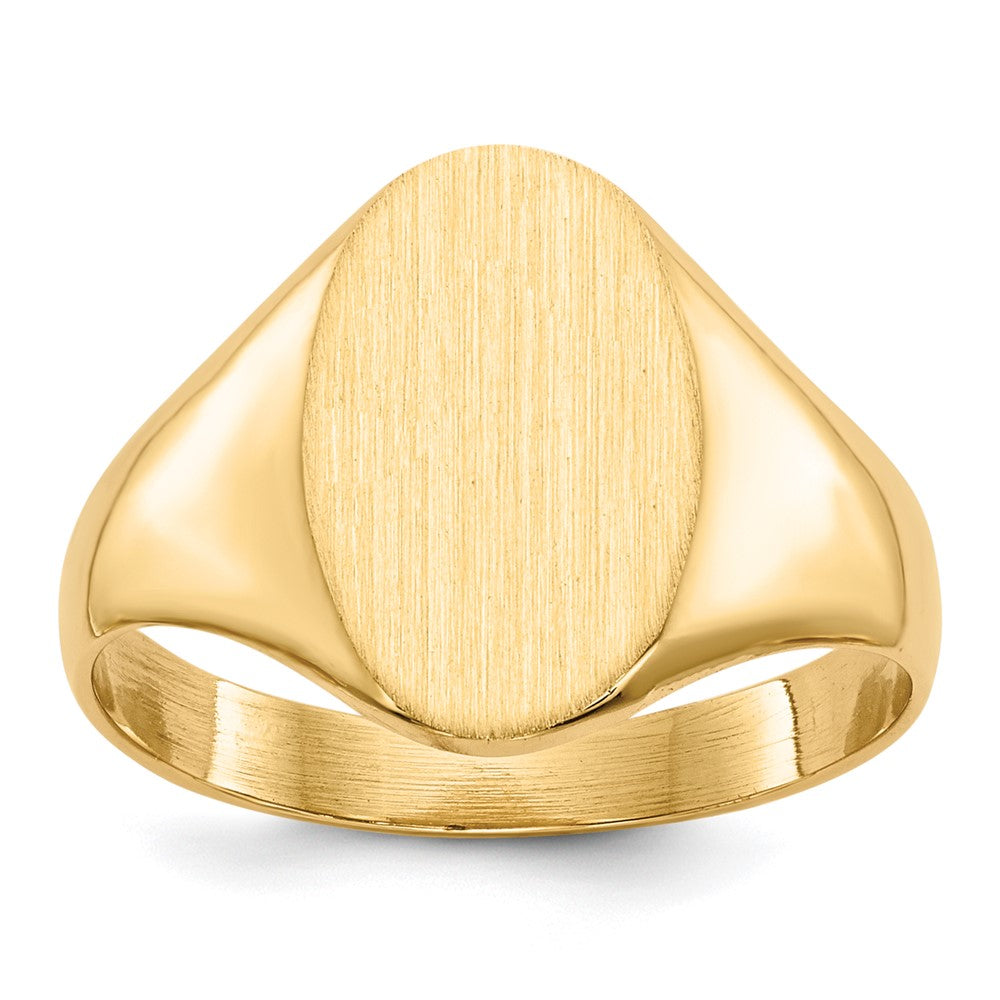 14K Gelbgold Siegelring mit geschlossener Rückseite, 12,5x8,5mm