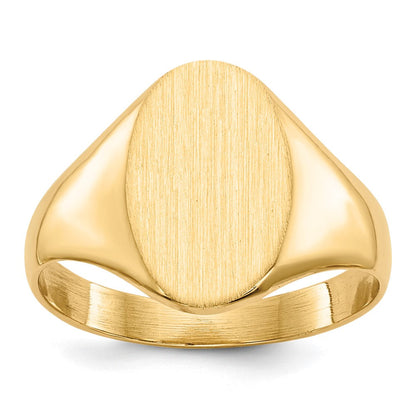 14K Gelbgold Siegelring mit geschlossener Rückseite, 12,5x8,5mm