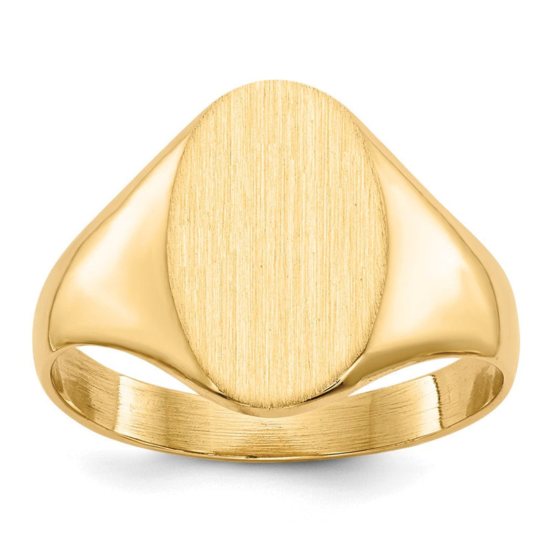 14K Gelbgold Siegelring mit geschlossener Rückseite, 12,5x8,5mm