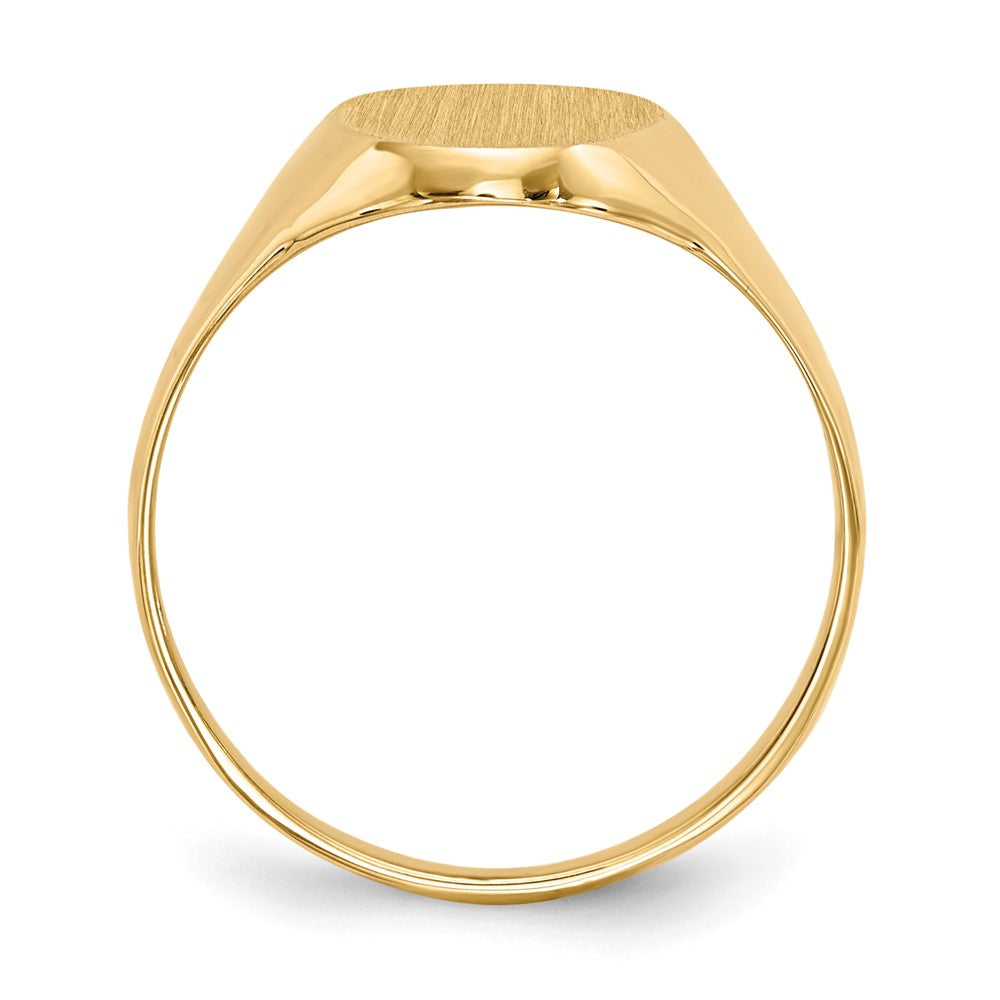 14K Gelbgold Siegelring mit geschlossenem Boden, 14,0x8,5 mm