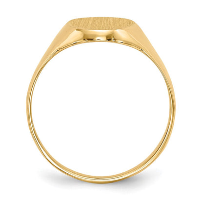 14K Gelbgold Siegelring mit geschlossenem Boden, 14,0x8,5 mm