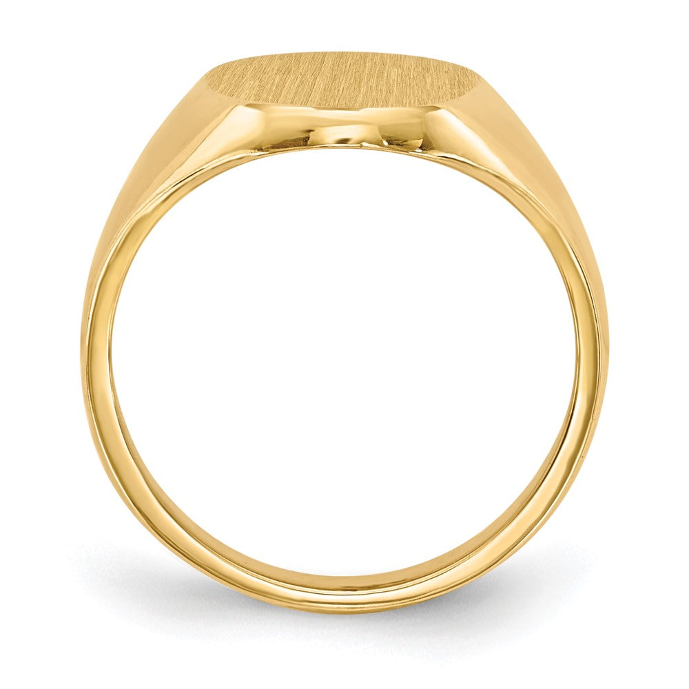 14K Weißgold Siegelring mit geschlossener Fassung, 13,0x10,0 mm
