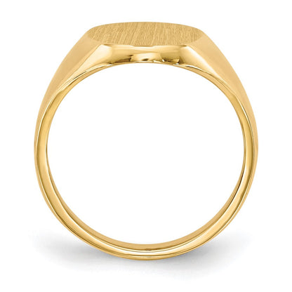 14K Weißgold Siegelring mit geschlossener Fassung, 13,0x10,0 mm