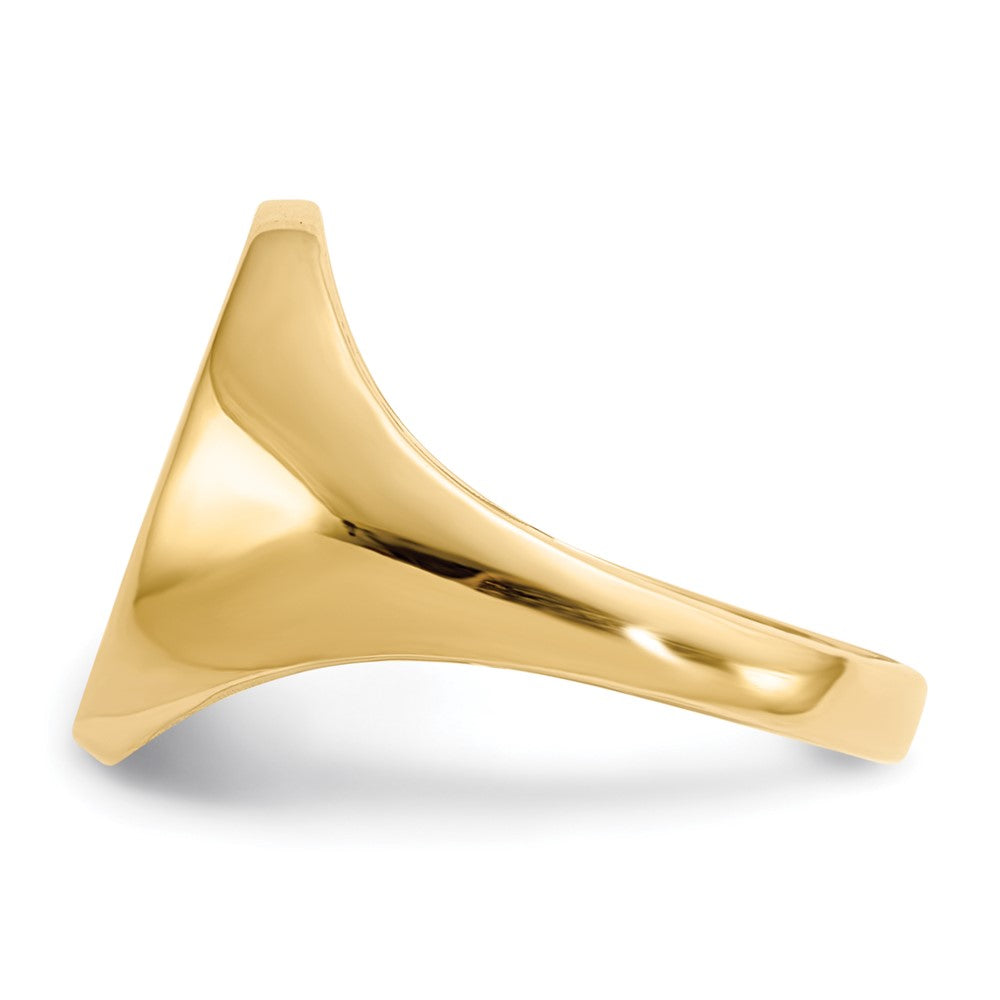 14K Weißgold Siegelring mit geschlossener Fassung, 13,0x10,0 mm