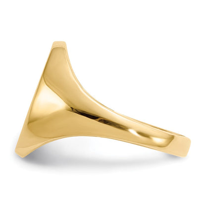 14K Weißgold Siegelring mit geschlossener Fassung, 13,0x10,0 mm