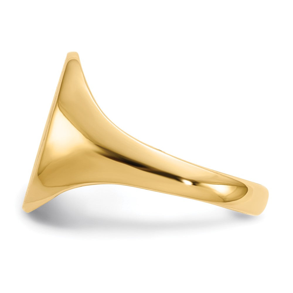 14K Gelbgold 14,0x10,0mm Siegelring mit geschlossener Fassung