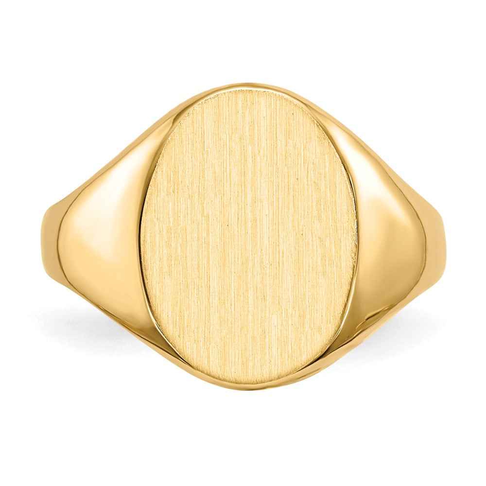 14K Gelbgold 14,0x10,0mm Siegelring mit geschlossener Fassung