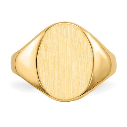 14K Gelbgold 14,0x10,0mm Siegelring mit geschlossener Fassung