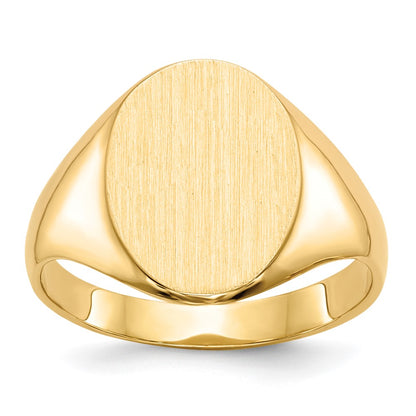 14K Gelbgold 14,0x10,0mm Siegelring mit geschlossener Fassung