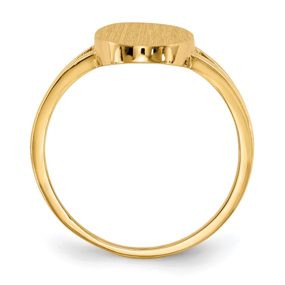 14K Gelbgold Siegelring mit geschlossener Rückseite, 13,5 x 8,5 mm