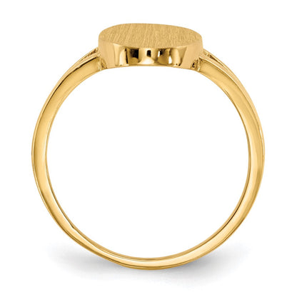 14K Gelbgold Siegelring mit geschlossener Rückseite, 13,5 x 8,5 mm