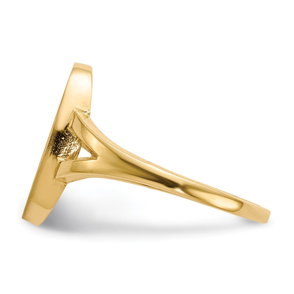 14K Gelbgold Siegelring mit geschlossener Rückseite, 13,5 x 8,5 mm