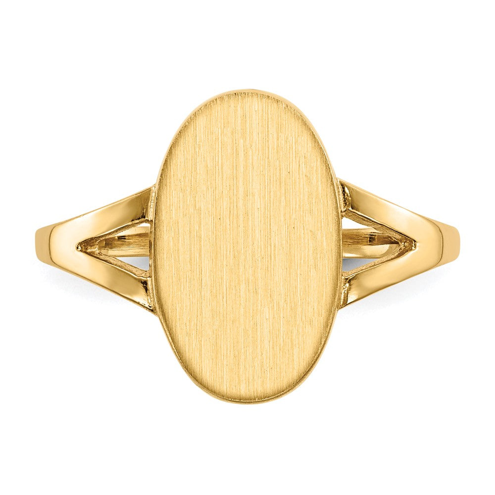 14K Gelbgold Siegelring mit geschlossener Rückseite, 13,5 x 8,5 mm